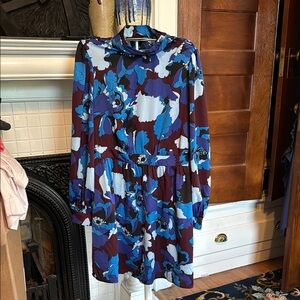 Floral Blue and Purple Women's Dress‎